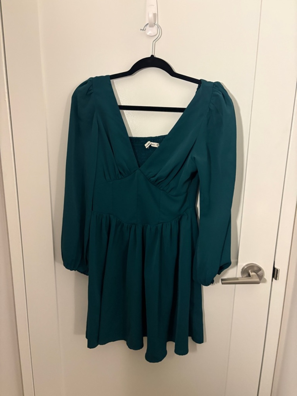 Abercrombie Teal Long-Sleeve V-Neck Women's Dress